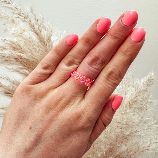 Blumenring aus Glasperlen SUMMER TIME