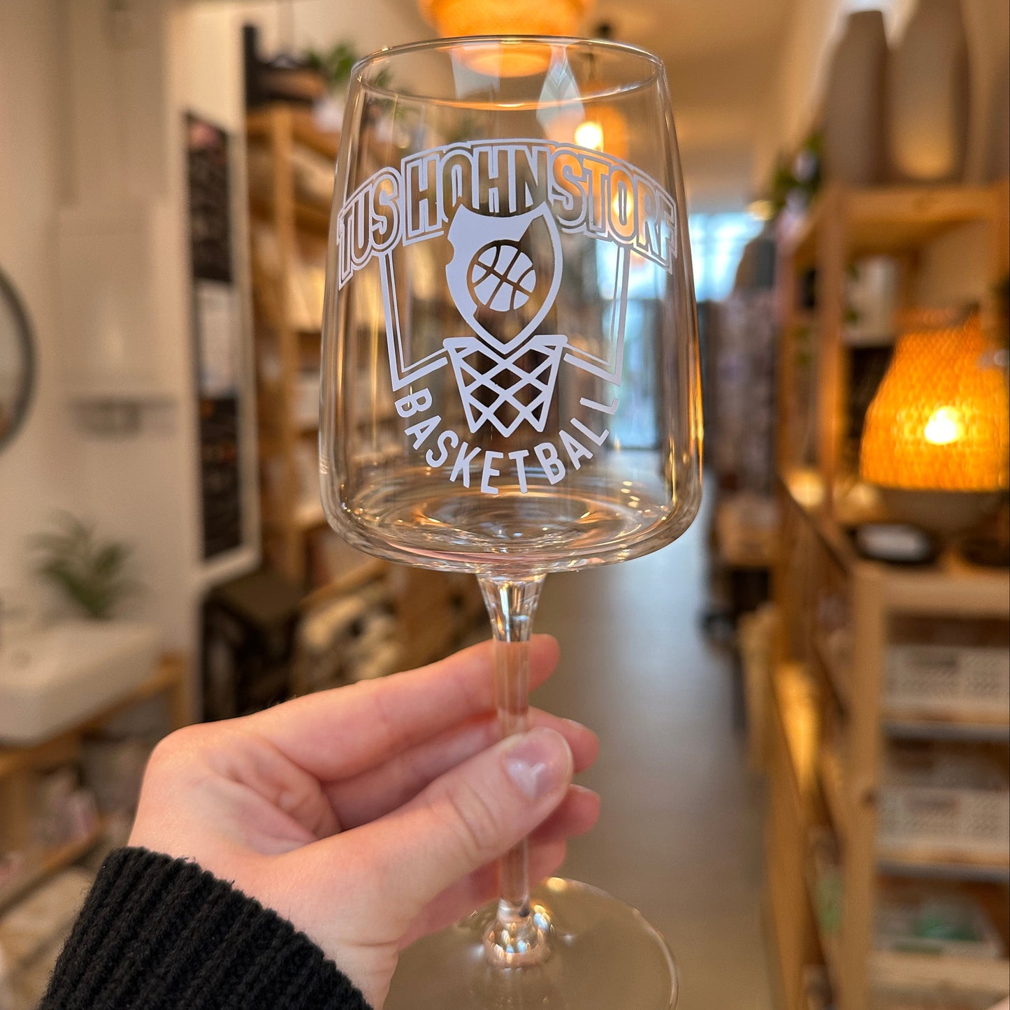 Weinglas mit gedrucktem Logo