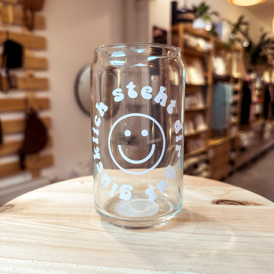 Can Glas mit Druck „Smile“ - verschiedene Designs