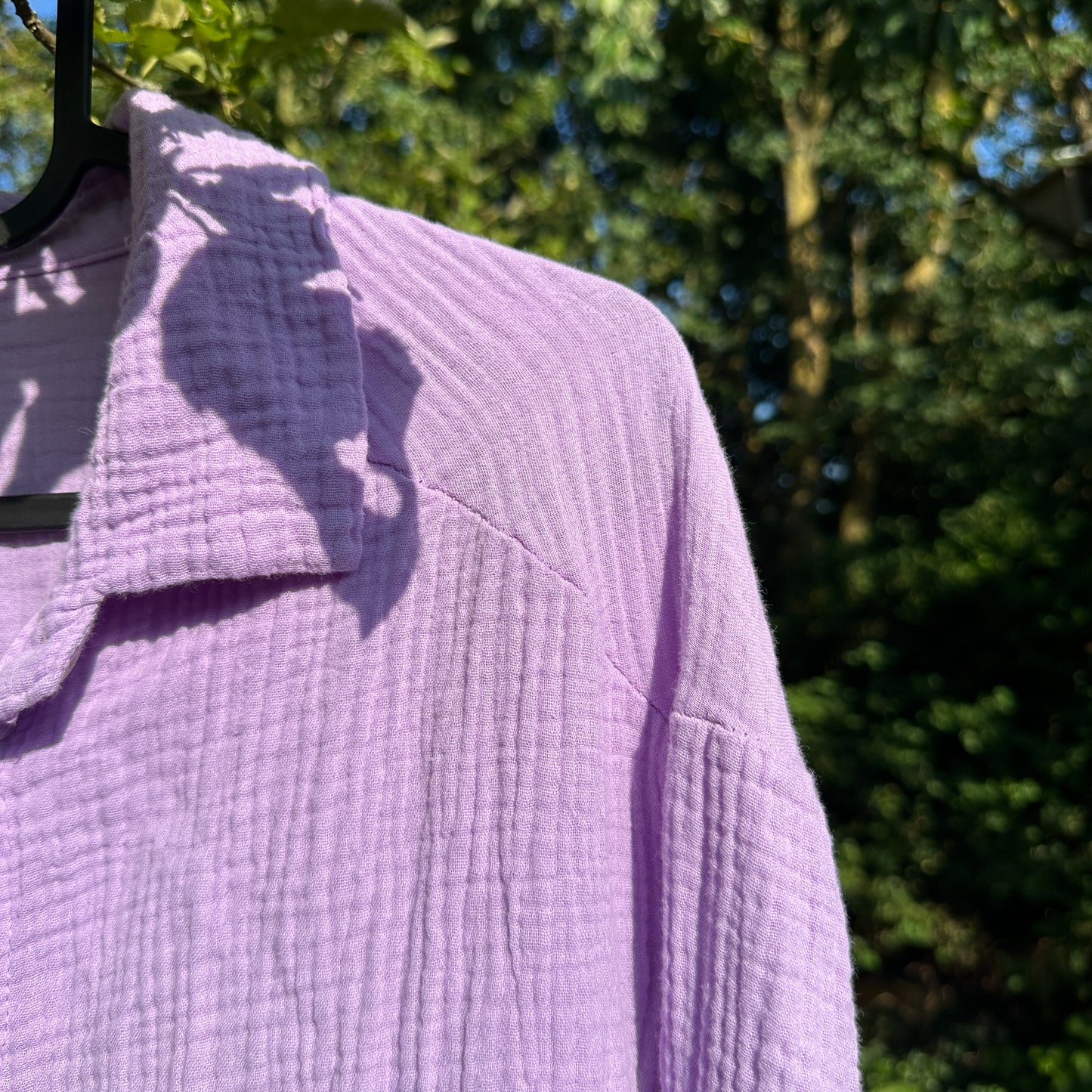 Oversize Musselinbluse "Nora" in Flieder – One Size