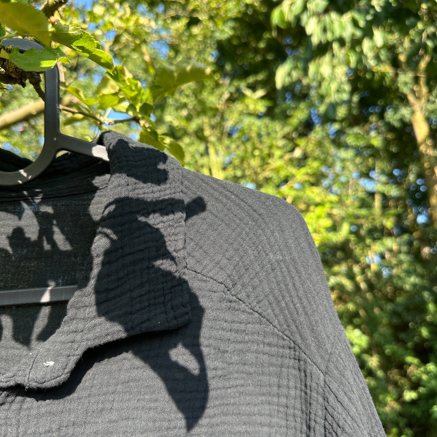 Oversize Musselinbluse "Nora" in Schwarz – One Size