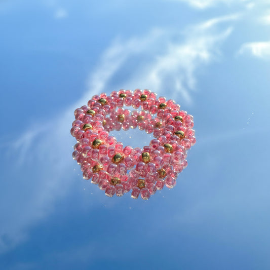 Blumenring "Lilly" aus bunten Glasperlen