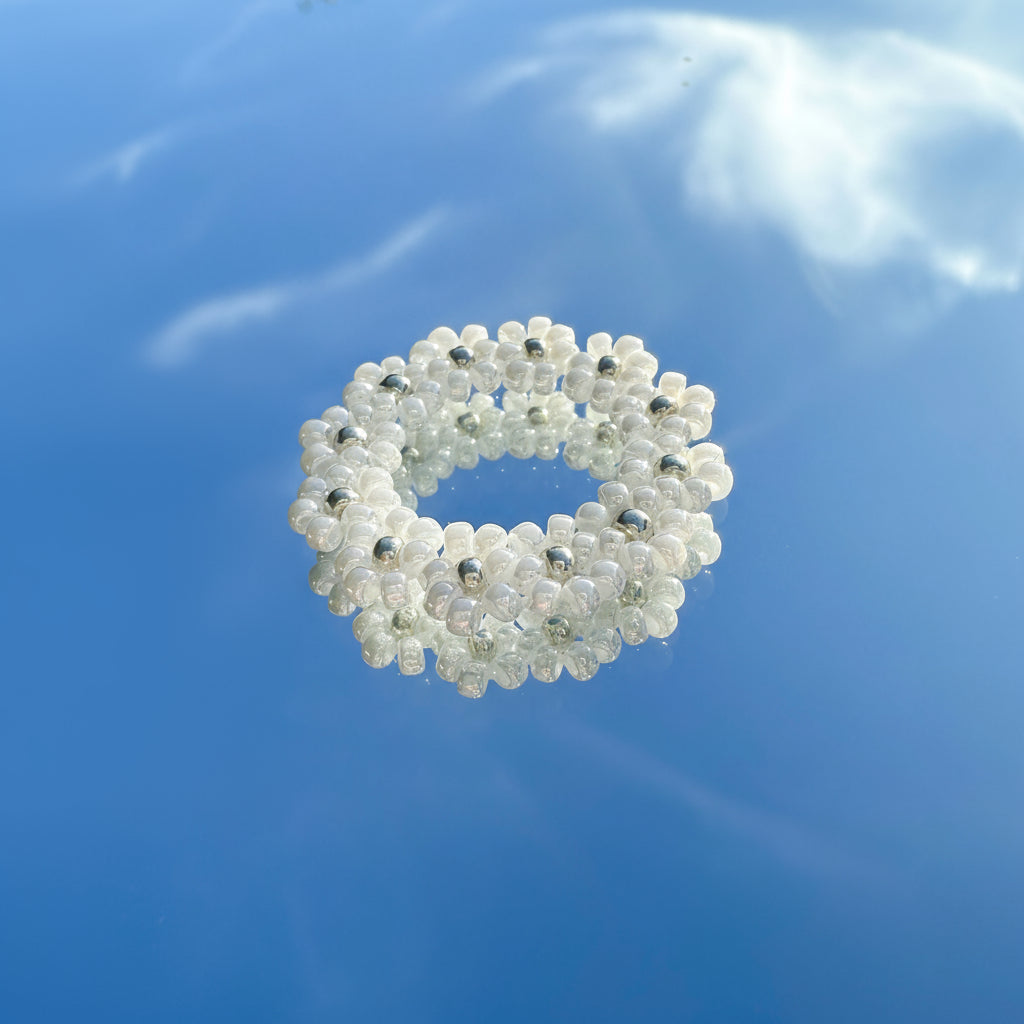 Blumenring "Lilly" aus bunten Glasperlen