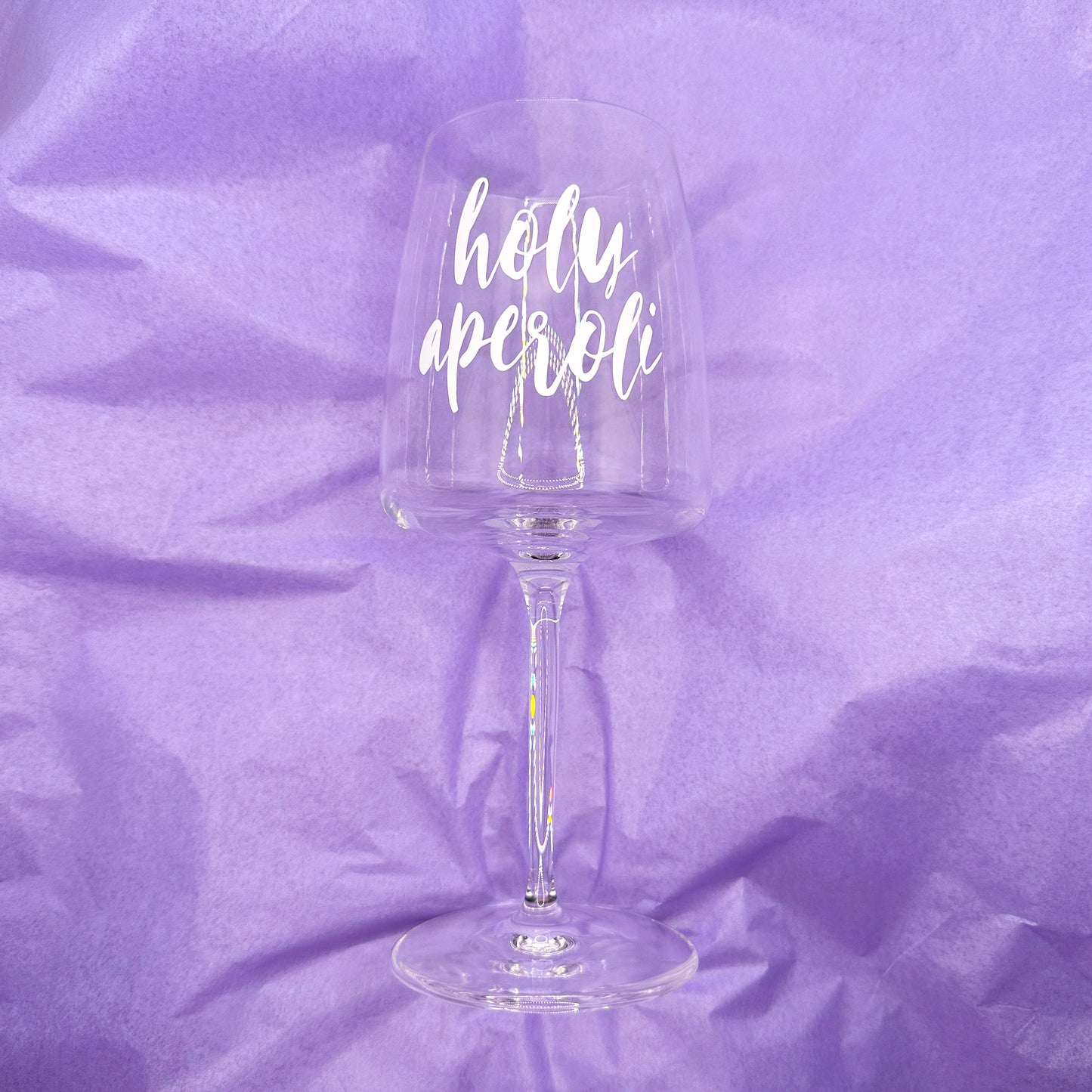 Weinglas mit Druck „Holy Aperoli“