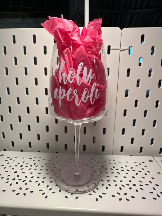 Weinglas mit Druck „Holy aperoli“