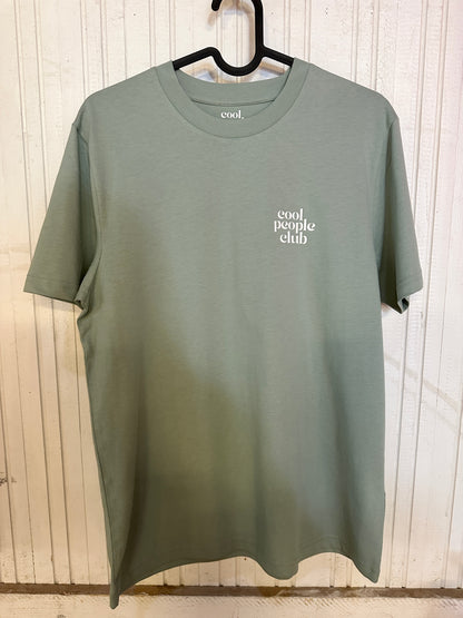 Unisex T-Shirt in Grün mit Backprint „I let the dogs out“