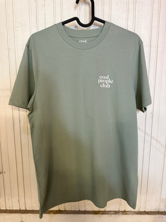 Unisex T-Shirt in Grün mit Backprint „I let the dogs out“