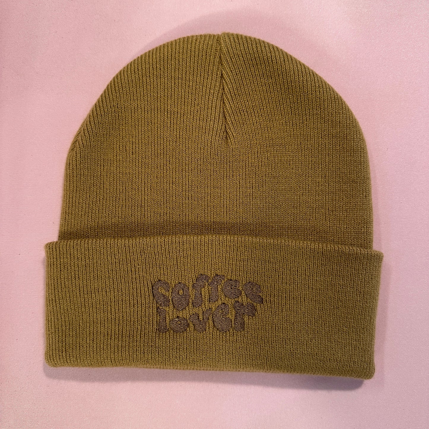 Beanie Mütze in Braun mit Stick „Coffee Lover“