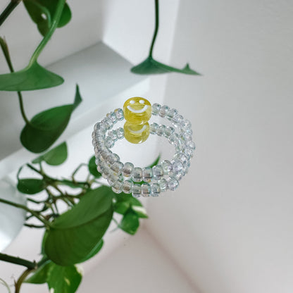Perlenring "Miley" aus klaren Glasperlen
