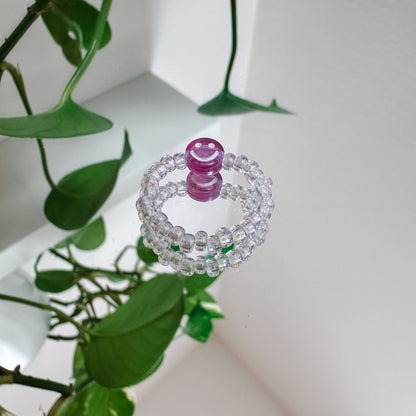 Perlenring "Miley" aus klaren Glasperlen