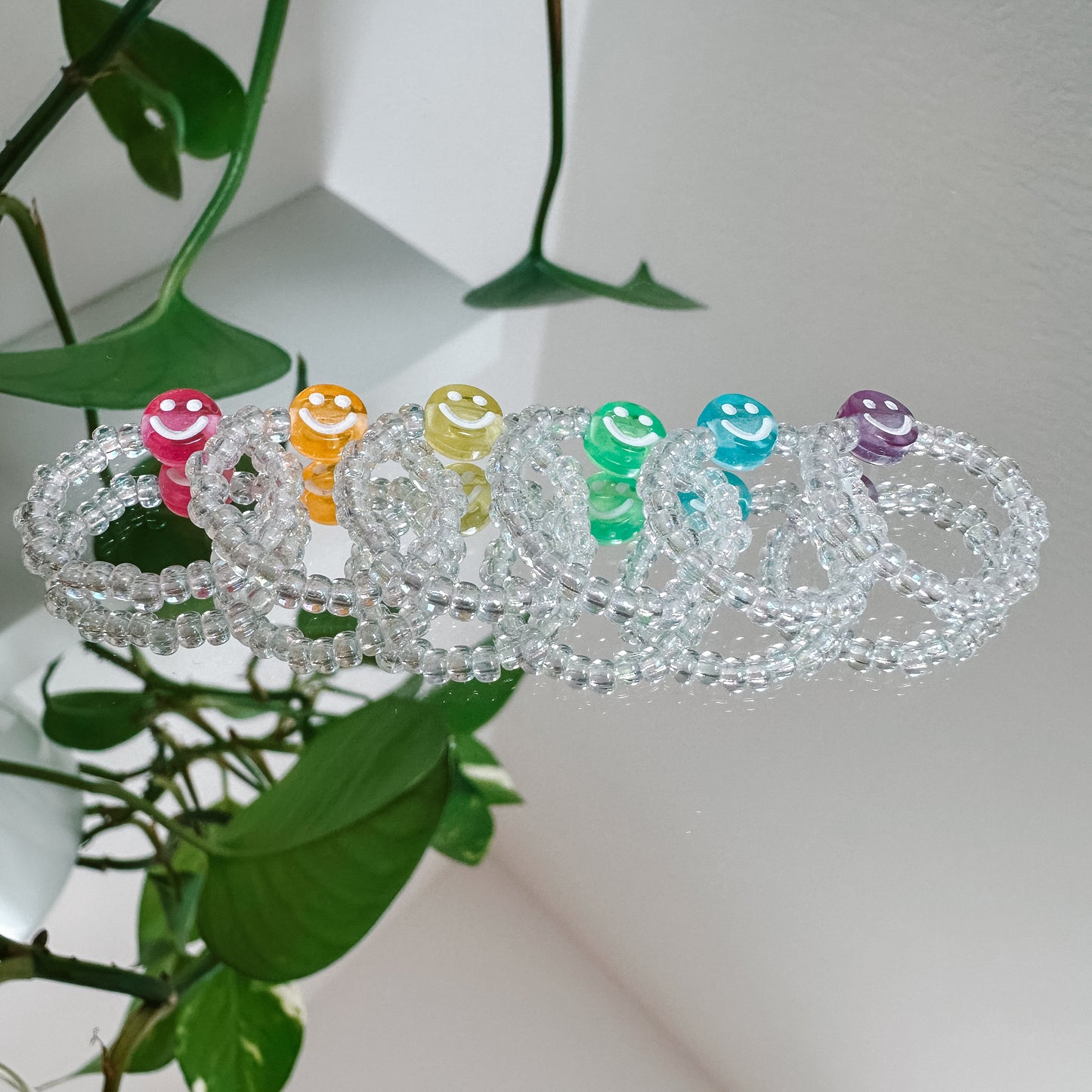 Perlenring "Miley" aus klaren Glasperlen