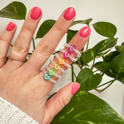 Perlenring "Miley" aus klaren Glasperlen