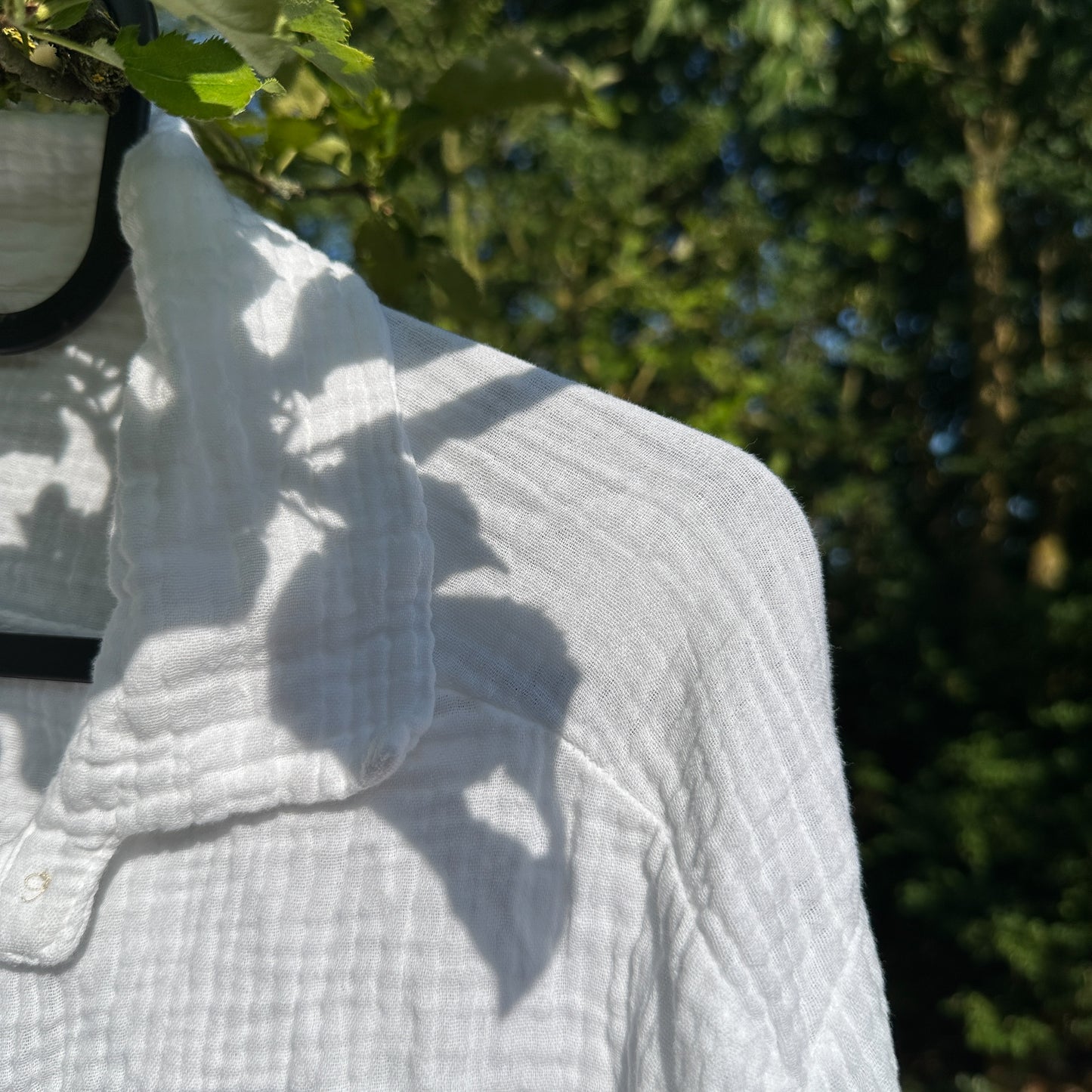 Oversize Musselinbluse "Nora" in Weiß – One Size