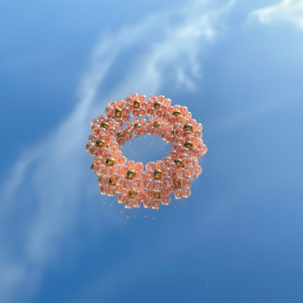 Blumenring "Lilly" aus bunten Glasperlen