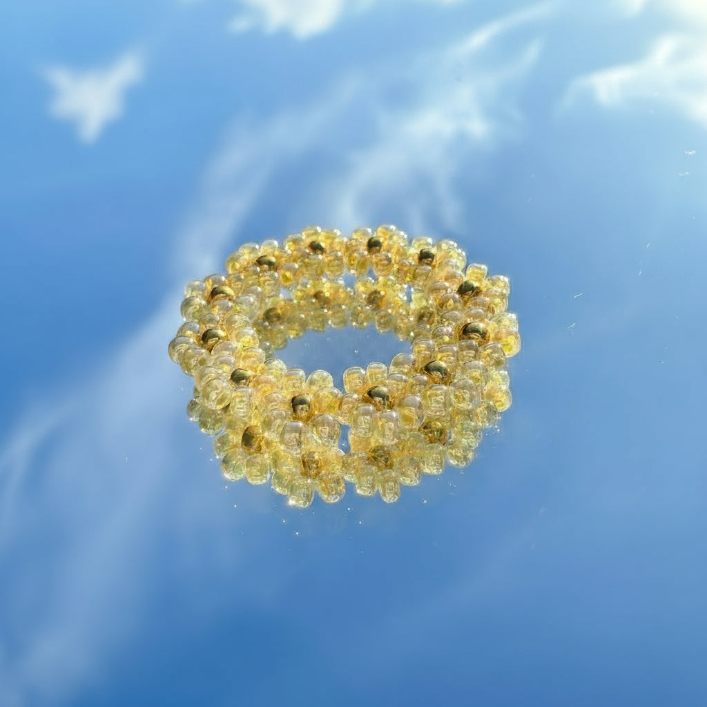 Blumenring "Lilly" aus bunten Glasperlen