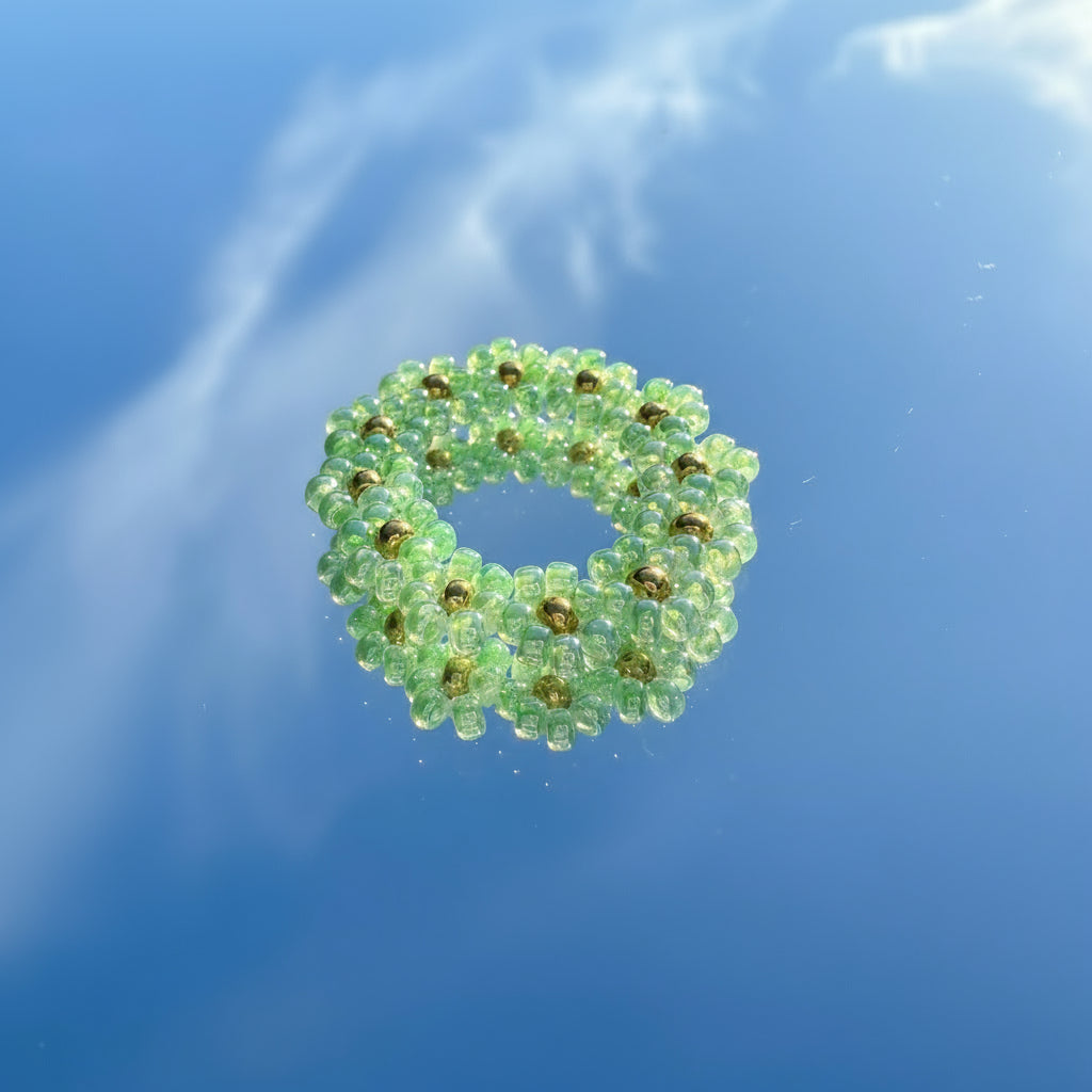 Blumenring "Lilly" aus bunten Glasperlen