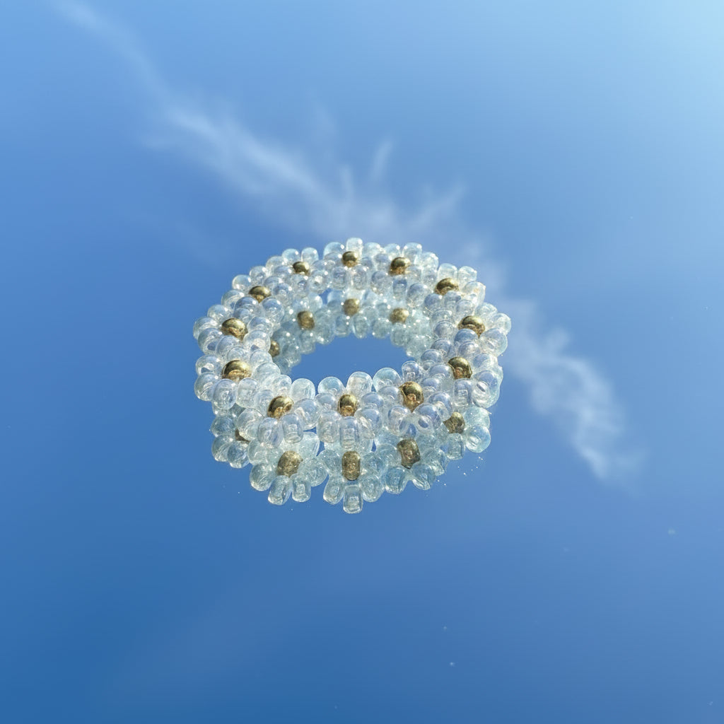 Blumenring "Lilly" aus bunten Glasperlen