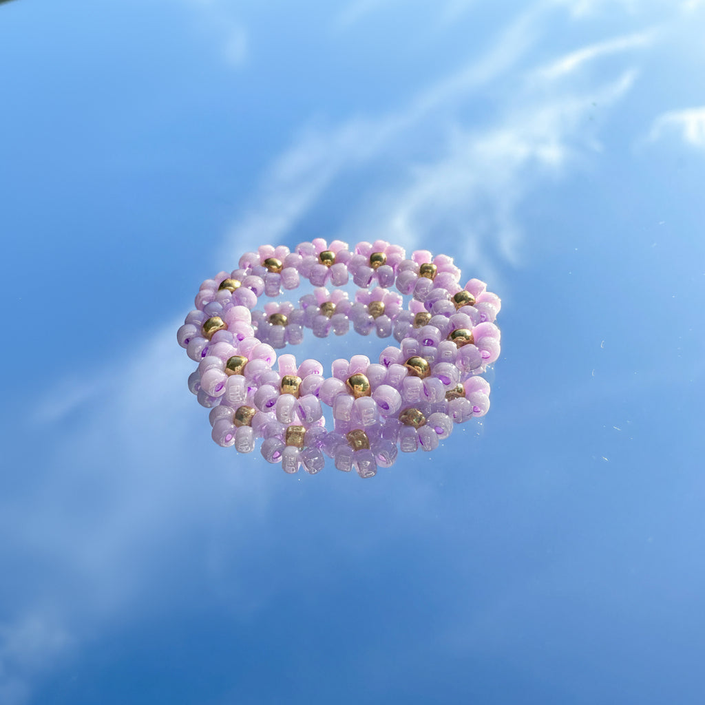 Blumenring "Lilly" aus bunten Glasperlen