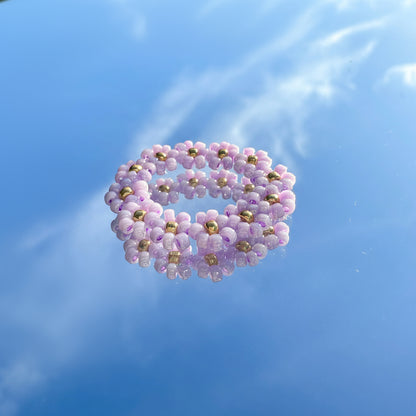 Blumenring "Lilly" aus bunten Glasperlen