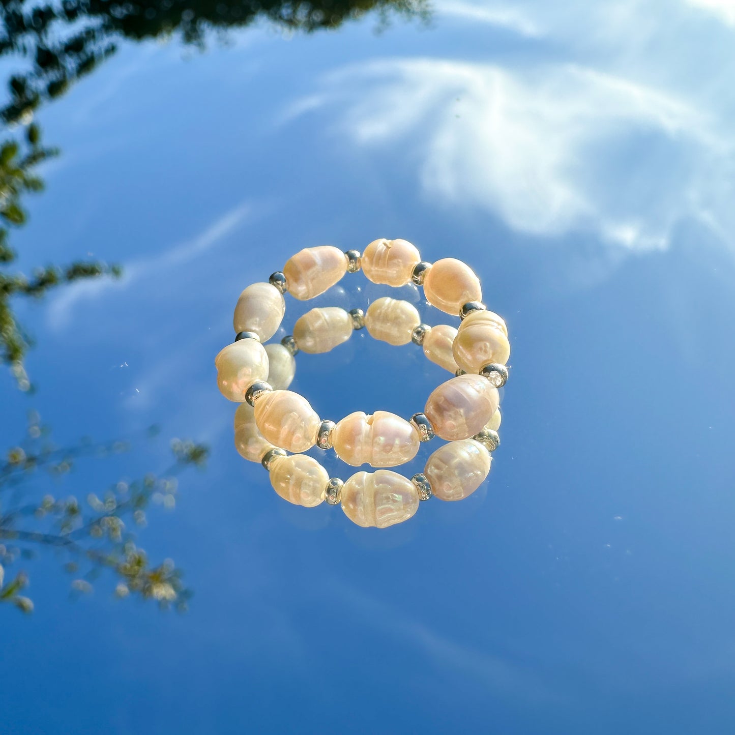 Perlenring "Luna" aus Süßwasserperlen