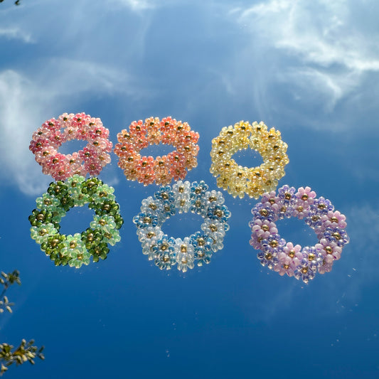 Blumenring "Lynn" aus bunten Glasperlen