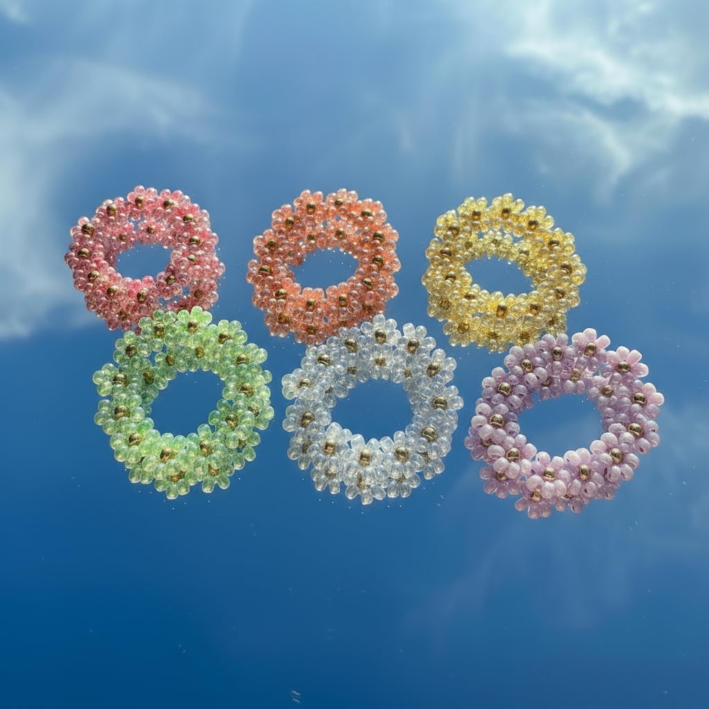 Blumenring "Lilly" aus bunten Glasperlen