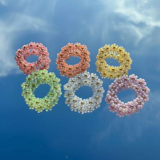 Blumenring "Lilly" aus bunten Glasperlen