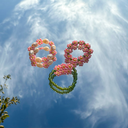 Blumenring "Maggie" aus Glasperlen mit 3 Margeriten