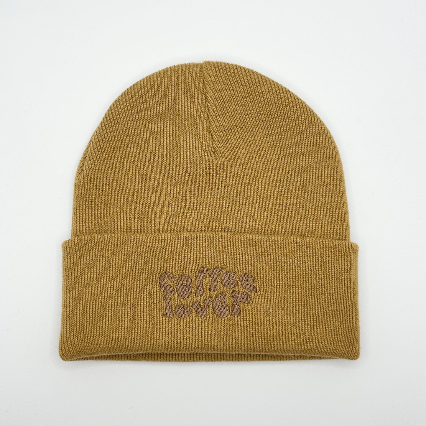Beanie Mütze in Braun mit Stick „Coffee Lover“