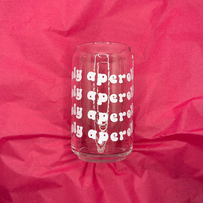 Can Glas mit Druck „Holy Aperoli“