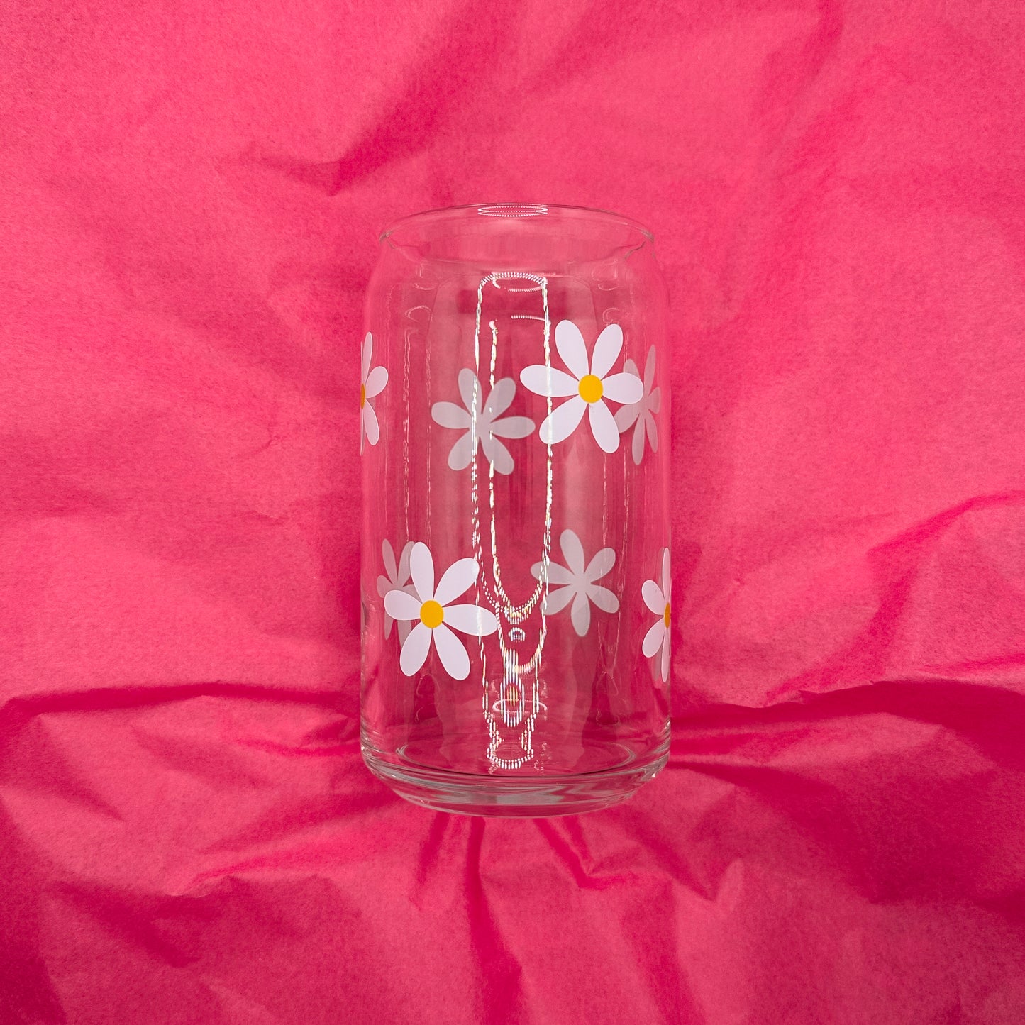 Can Glas mit Druck „Gänseblümchen“