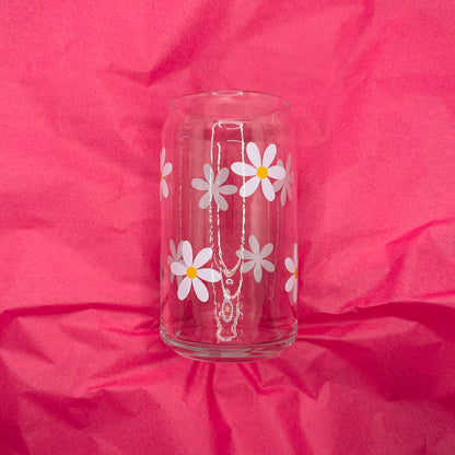 Can Glas mit Druck „Gänseblümchen“