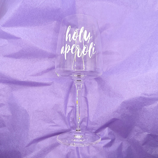 Weinglas mit Druck „Holy Aperoli“