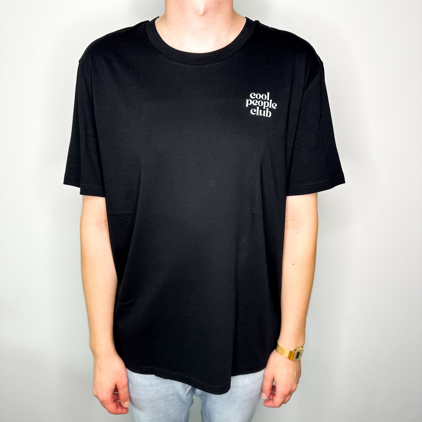 Unisex T-Shirt in Schwarz mit Backprint Tigerkopf