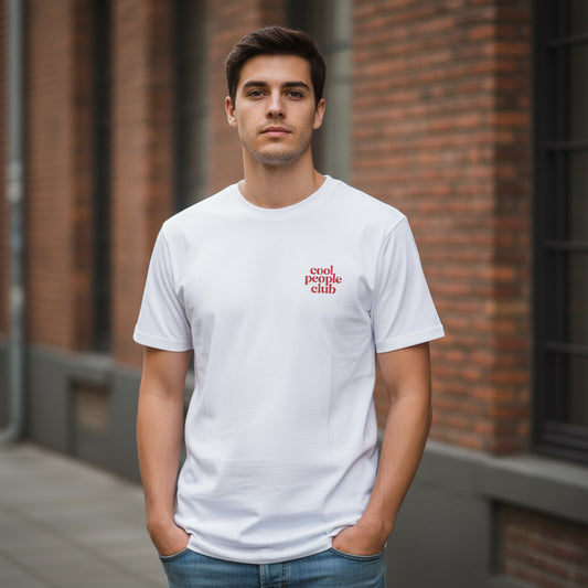 Unisex T-Shirt in Weiß mit Backprint „Pizza is always a good idea“