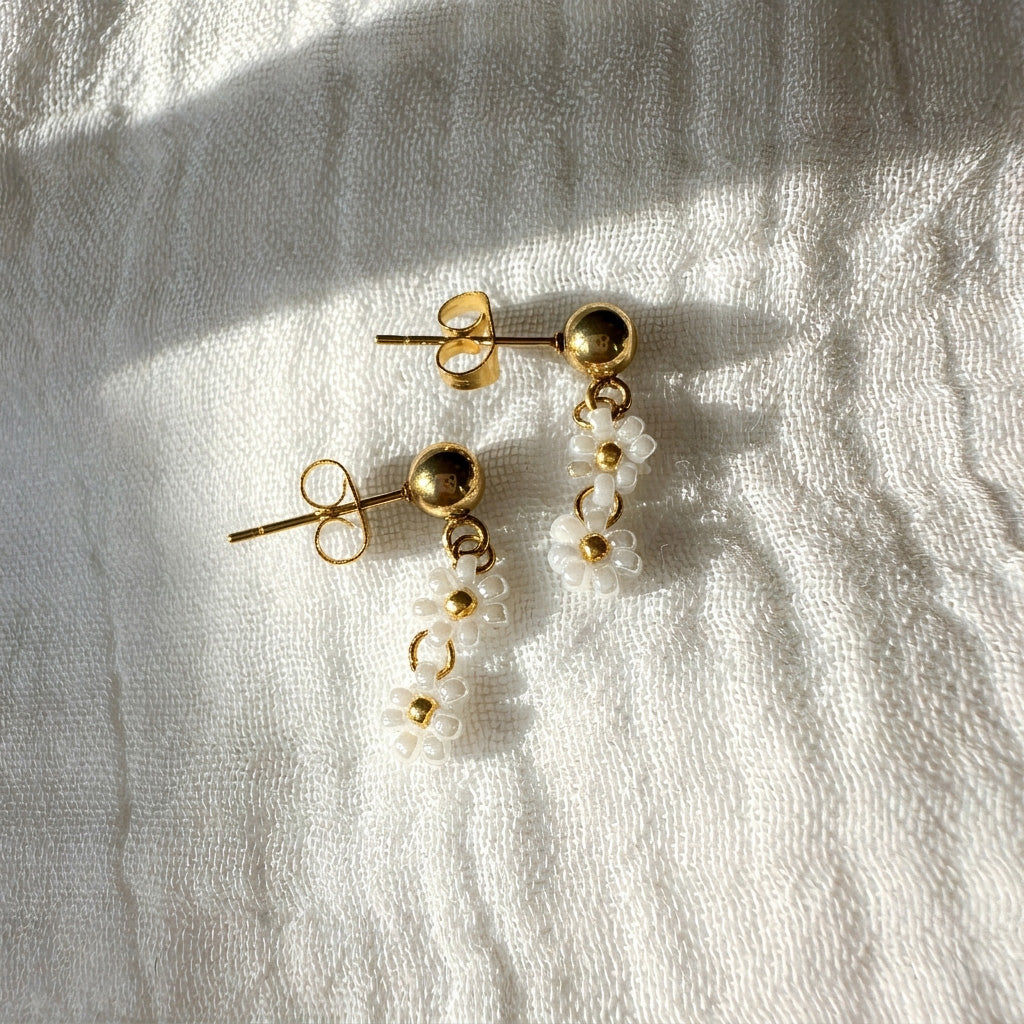 Blumen-Ohrstecker "Lola" aus Edelstahl in Gold
