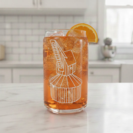 Can Glas mit Druck „Alter Kran“