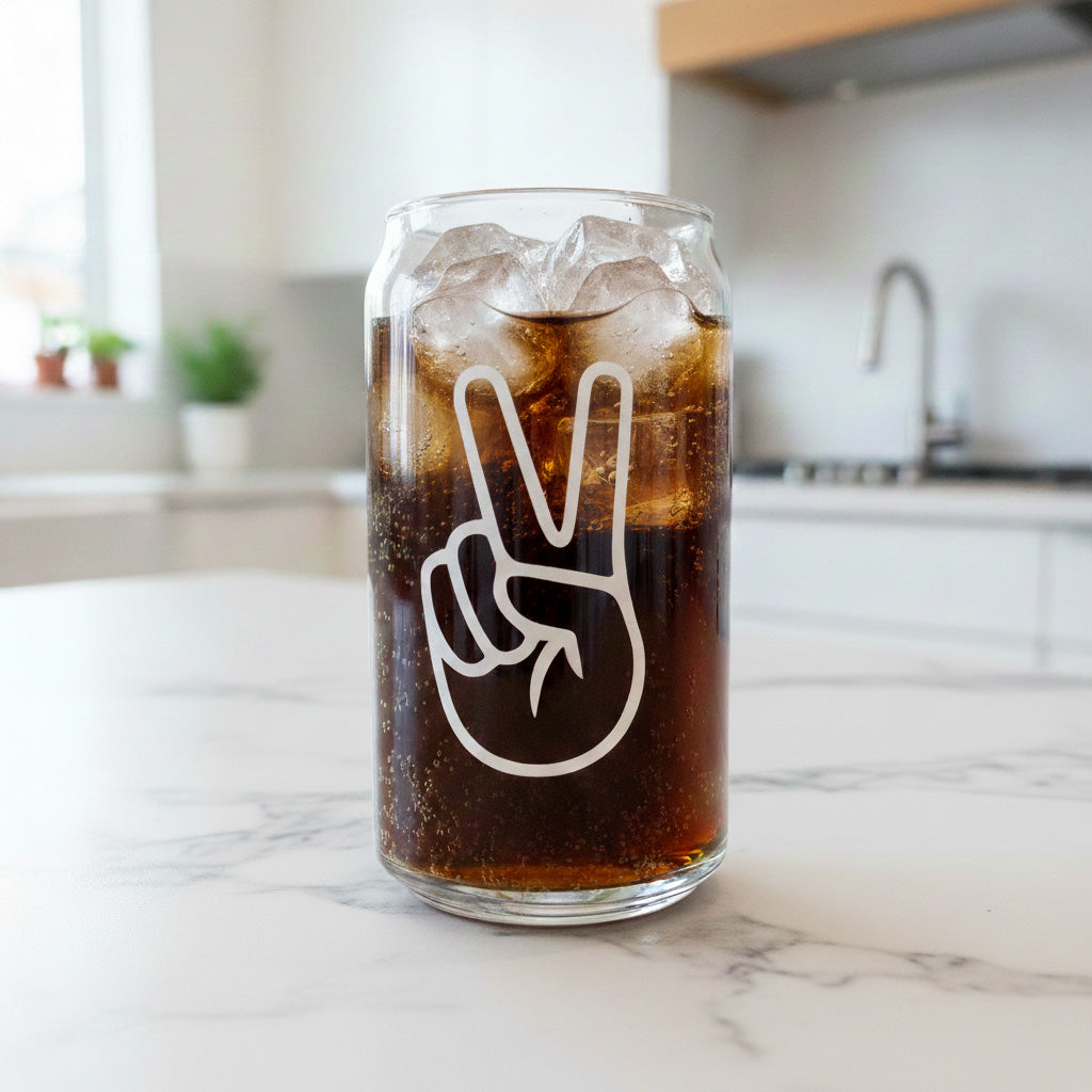 Can Glas mit Druck „Peace“