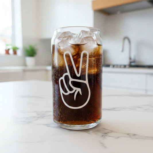 Can Glas mit Druck „Peace“