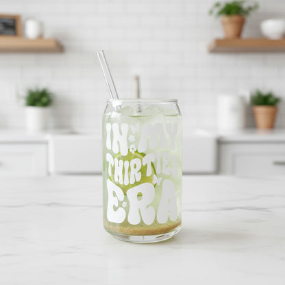 Can Glas mit Druck „In My Thirties Era“