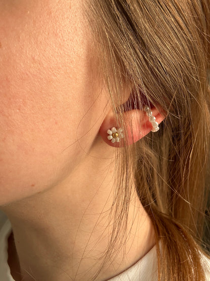 Blumen-Ohrstecker "Heather" aus Edelstahl in Gold