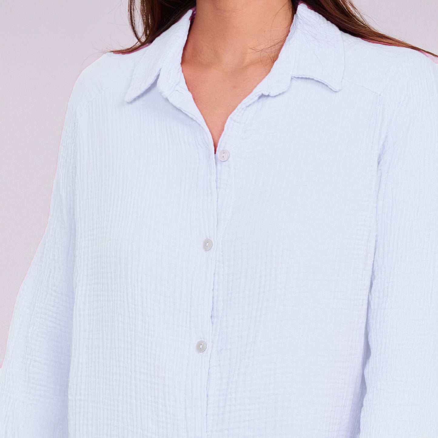 Oversize Musselinbluse "Mia" in Weiß – One Size