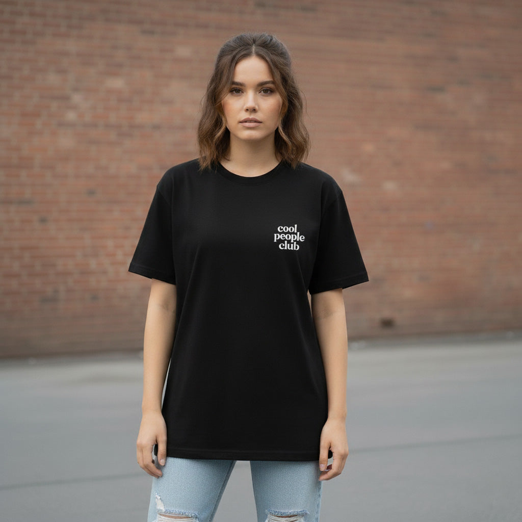 Unisex T-Shirt in Schwarz mit Backprint Tigerkopf